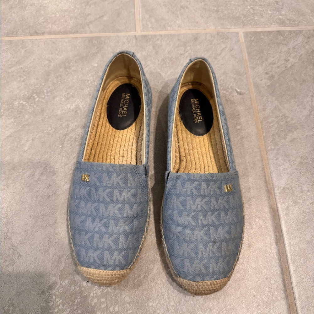 Michael Kors Blue Monogram Flats